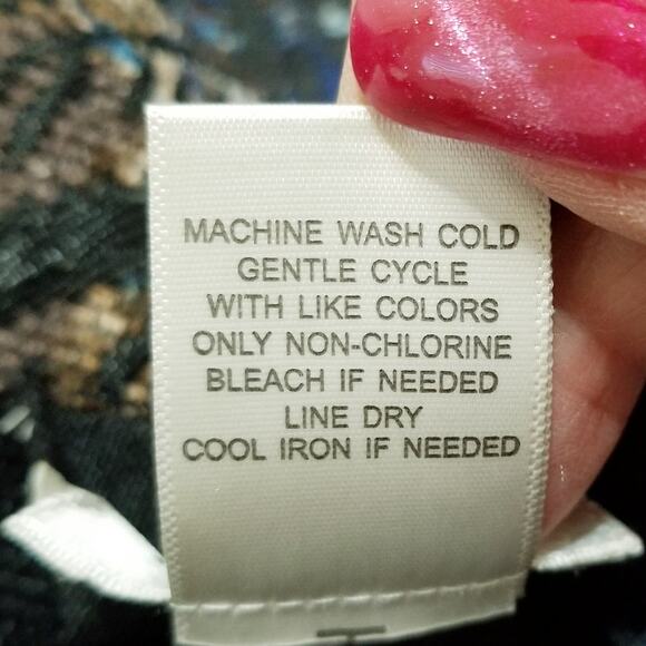 CJ Bank Tapestry Button Up Blazer Jacket Multicolor Reversible Artsy Boho Size L - Picture 11 of 11